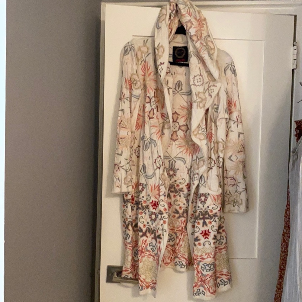 Johnny Was embroidered hooded duster
